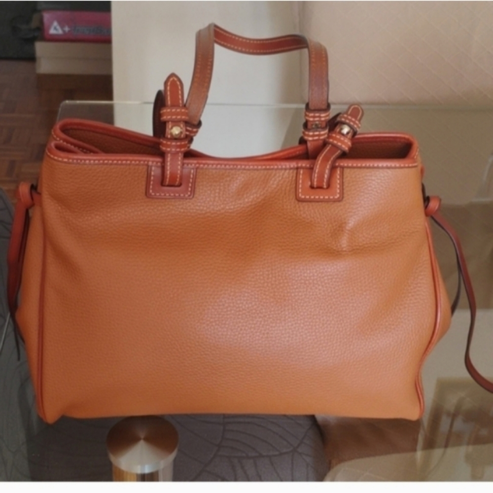 Dooney&burke Tan Leather Tote Bag - Picture 2 of 6